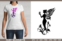 Flower Fairy Silhouette SVG. Floral Fairy. Spring Fairy SVG Product Image 2