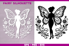 Flower Fairy Silhouette SVG Bundle. Floral Fairy Bundle SVG Product Image 13