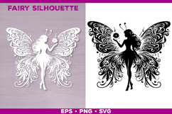 Flower Fairy Silhouette SVG. Floral Fairy. Spring Fairy SVG Product Image 1