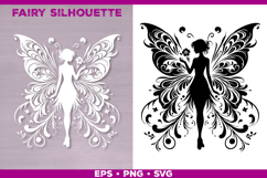 Flower Fairy Silhouette SVG. Floral Fairy. Spring Fairy SVG Product Image 1