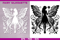 Flower Fairy Silhouette SVG Bundle. Floral Fairy Bundle SVG Product Image 20