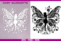 Flower Fairy Silhouette SVG Bundle. Floral Fairy Bundle SVG Product Image 23