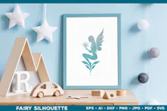 Flower Fairy Silhouette SVG. Floral Fairy. Spring Fairy SVG Product Image 4