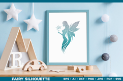 Flower Fairy Silhouette SVG. Floral Fairy. Spring Fairy SVG Product Image 4
