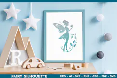 Flower Fairy Silhouette SVG. Floral Fairy. Spring Fairy SVG Product Image 4