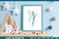 Flower Fairy Silhouette SVG. Floral Fairy. Spring Fairy SVG Product Image 4