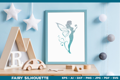 Flower Fairy Silhouette SVG. Floral Fairy. Spring Fairy SVG Product Image 4