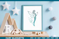 Flower Fairy Silhouette SVG. Floral Fairy. Spring Fairy SVG Product Image 4