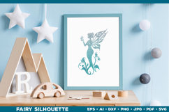 Flower Fairy Silhouette SVG. Floral Fairy. Spring Fairy SVG Product Image 4