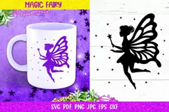 Fairy Silhouette Paper Cut SVG, Fairy with Wings SVG Product Image 6