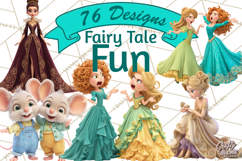 Fairy Tale Princess Clipart PNG, Fairy Godmother, Stepsister Product Image 1