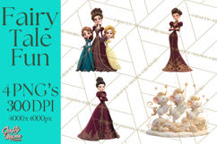 Fairy Tale Princess Clipart PNG, Fairy Godmother, Stepsister Product Image 1