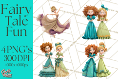 Fairy Tale Princess Clipart PNG, Fairy Godmother, Stepsister Product Image 1