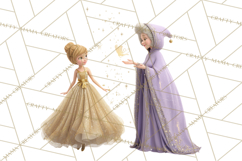 Fairy Tale Princess Clipart PNG, Fairy Godmother, Stepsister Product Image 5