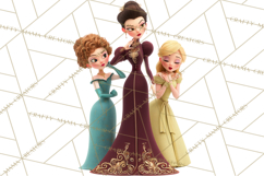 Fairy Tale Princess Clipart PNG, Fairy Godmother, Stepsister Product Image 2