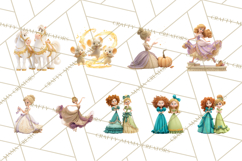 Fairy Tale Princess Clipart PNG, Fairy Godmother, Stepsister Product Image 9