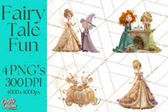 Fairy Tale Princess Clipart PNG, Fairy Godmother, Stepsister Product Image 1