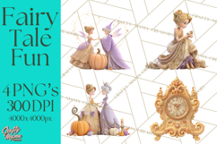 Fairy Tale Princess Clipart PNG, Fairy Godmother, Stepsister Product Image 1