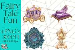 Fairy Tale Princess Clipart PNG, Fairy Godmother, Stepsister Product Image 1