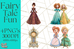 Fairy Tale Princess Clipart PNG, Fairy Godmother, Stepsister Product Image 1