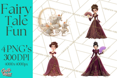 Fairy Tale Princess Clipart PNG, Fairy Godmother, Stepsister Product Image 1