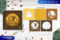 3D Shadow Box Fairy in The Moonlight Layered Papercut Product Image 1