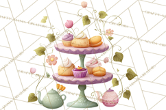 Art Nouveau Fairy Tea Party Clipart PNG Product Image 4