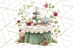 Art Nouveau Fairy Tea Party Clipart PNG Product Image 2