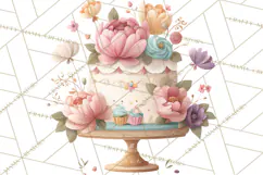 Art Nouveau Fairy Tea Party Clipart PNG Product Image 3