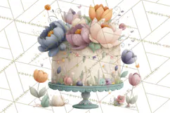 Art Nouveau Fairy Tea Party Clipart PNG Product Image 4