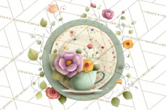 Art Nouveau Fairy Tea Party Clipart PNG Product Image 5