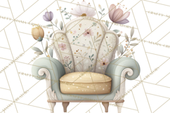 Art Nouveau Fairy Tea Party Clipart PNG Product Image 3