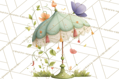 Art Nouveau Fairy Tea Party Clipart PNG Product Image 5