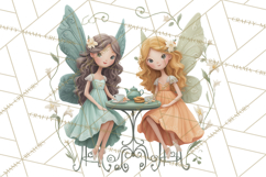 Art Nouveau Fairy Tea Party Clipart PNG Product Image 3