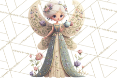 Art Nouveau Fairy Tea Party Clipart PNG Product Image 4