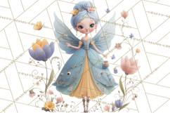 Art Nouveau Fairy Tea Party Clipart PNG Product Image 5