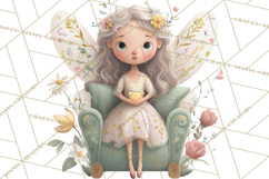 Art Nouveau Fairy Tea Party Clipart PNG Product Image 3