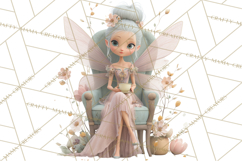 Art Nouveau Fairy Tea Party Clipart PNG Product Image 4