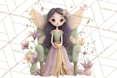 Art Nouveau Fairy Tea Party Clipart PNG Product Image 5