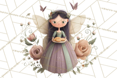Art Nouveau Fairy Tea Party Clipart PNG Product Image 4