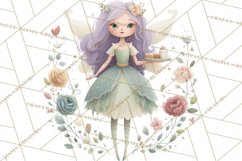 Art Nouveau Fairy Tea Party Clipart PNG Product Image 3