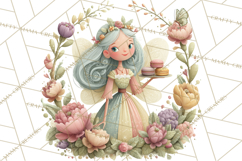 Art Nouveau Fairy Tea Party Clipart PNG Product Image 5