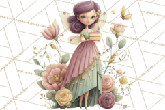 Art Nouveau Fairy Tea Party Clipart PNG Product Image 2