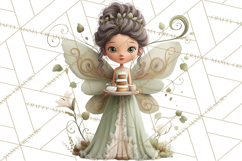 Art Nouveau Fairy Tea Party Clipart PNG Product Image 3