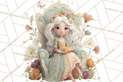 Art Nouveau Fairy Tea Party Clipart PNG Product Image 3