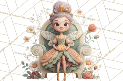 Art Nouveau Fairy Tea Party Clipart PNG Product Image 5