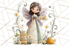 Art Nouveau Fairy Tea Party Clipart PNG Product Image 3