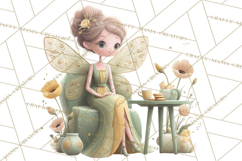 Art Nouveau Fairy Tea Party Clipart PNG Product Image 5
