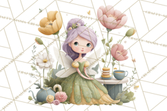 Art Nouveau Fairy Tea Party Clipart PNG Product Image 3