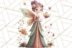 Art Nouveau Fairy Tea Party Clipart PNG Product Image 4